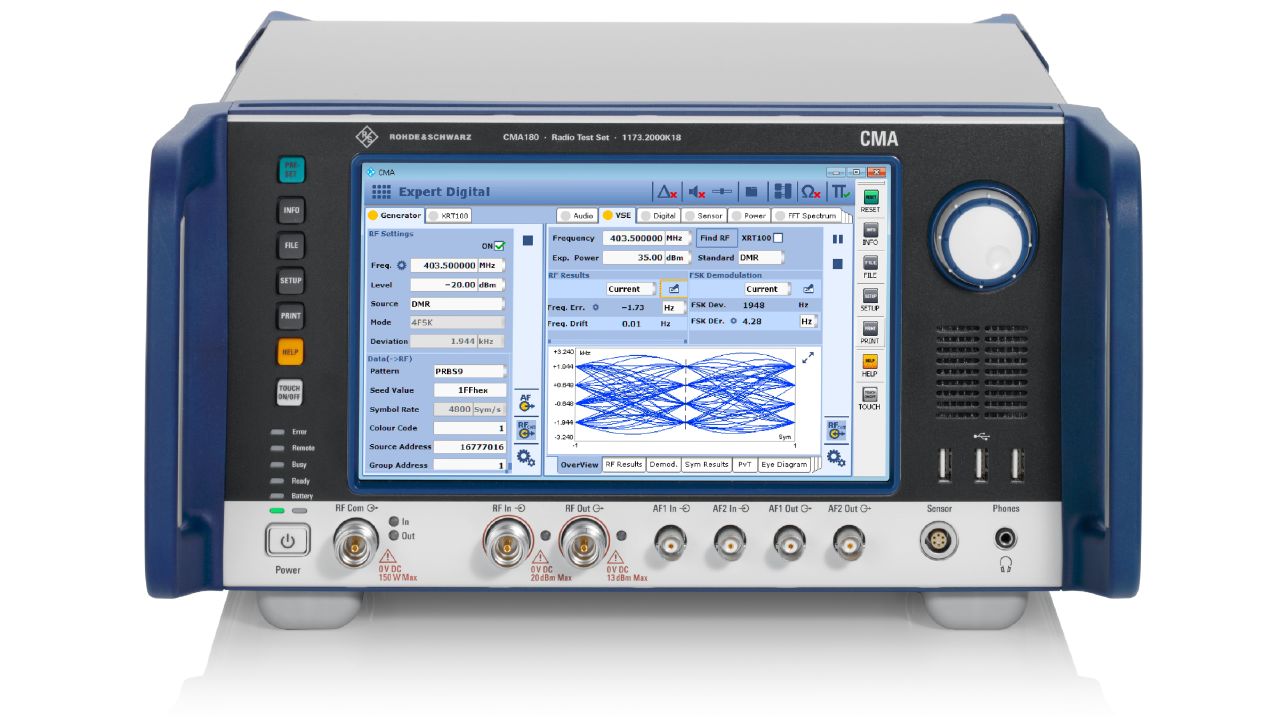 R&SCMA180 無線電測試儀（DMR / P25 / NXDN / TETRA / 航電） 角度 2