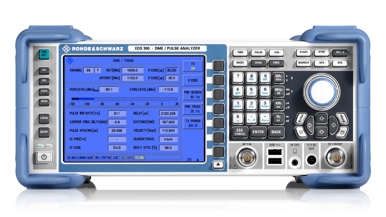 R&SEDS300 航空導航訊號電平與調變分析儀（DME / TACAN，建置與驗證用）