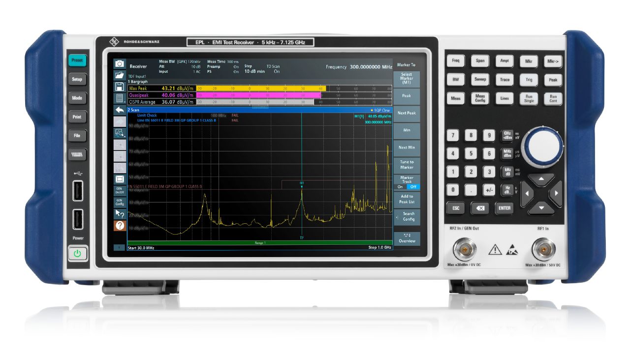 R&S®EPL 可攜式 EMI 測試接收機(5 kHz 至 7.125 GHz)