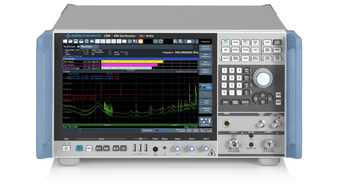 R&S®ESW EMI 測試接收機（最高 44 GHz） 角度 2