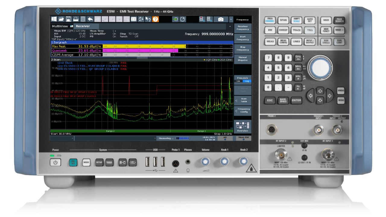 R&S®ESW EMI 測試接收機(最高 44 GHz)
