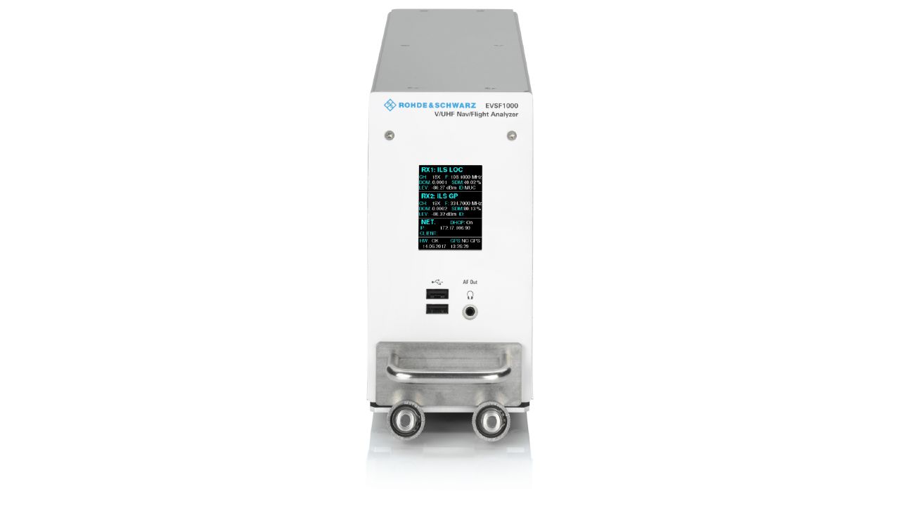 R&SEVSF1000 VHF / UHF 航空導航飛行檢驗分析儀（70 – 410 MHz，內建電池） 角度 3