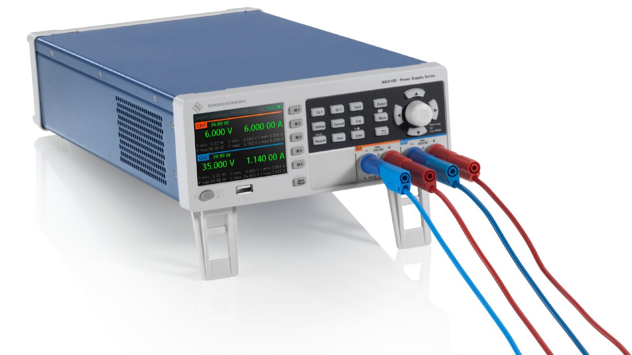 R&SNGA100 系列 入門級線性直流電源供應器（35 V / 100 V，單／雙通道） 角度 4