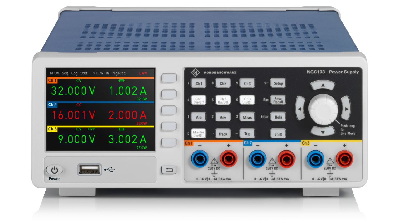R&SNGC100 系列 入門級單/雙/三通道直流電源供應器 角度 2