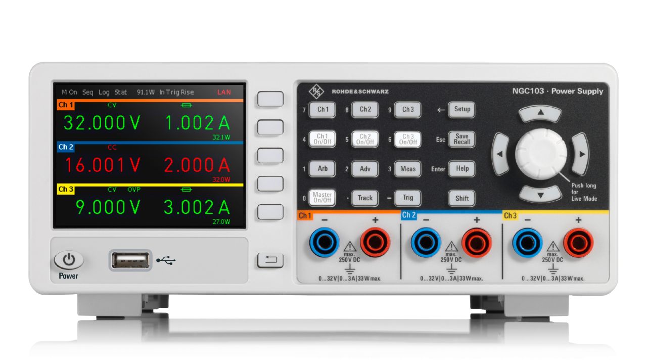 R&SNGC100 系列 入門級單/雙/三通道直流電源供應器