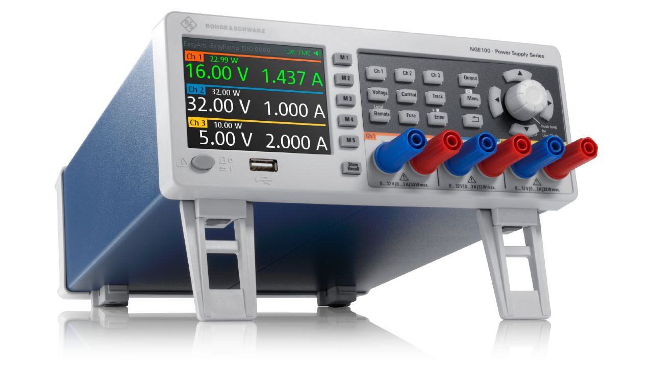 R&S®NGE100B 系列 入門級雙/三通道基礎型直流電源供應器 角度 3