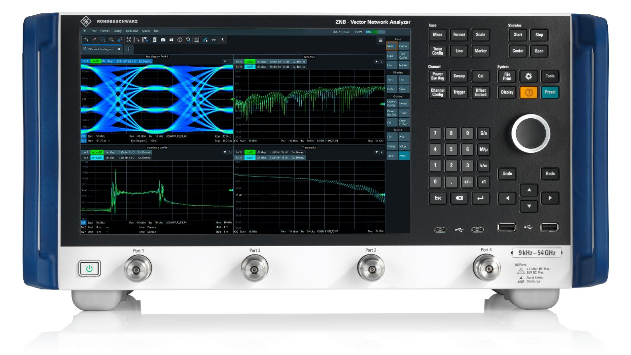 R&SZNB3000 向量網路分析儀（9 kHz – 43.5 GHz，超高速生產測試） 角度 2