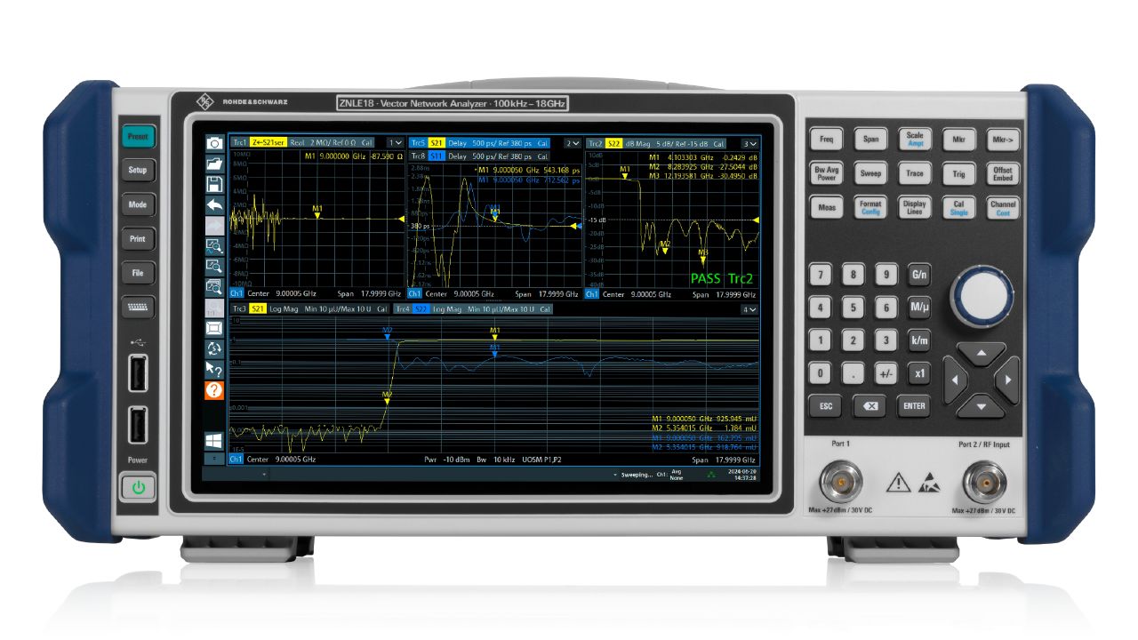 R&S®ZNLE 入門級向量網路分析儀（1 MHz – 18 GHz，2 埠） 角度 2
